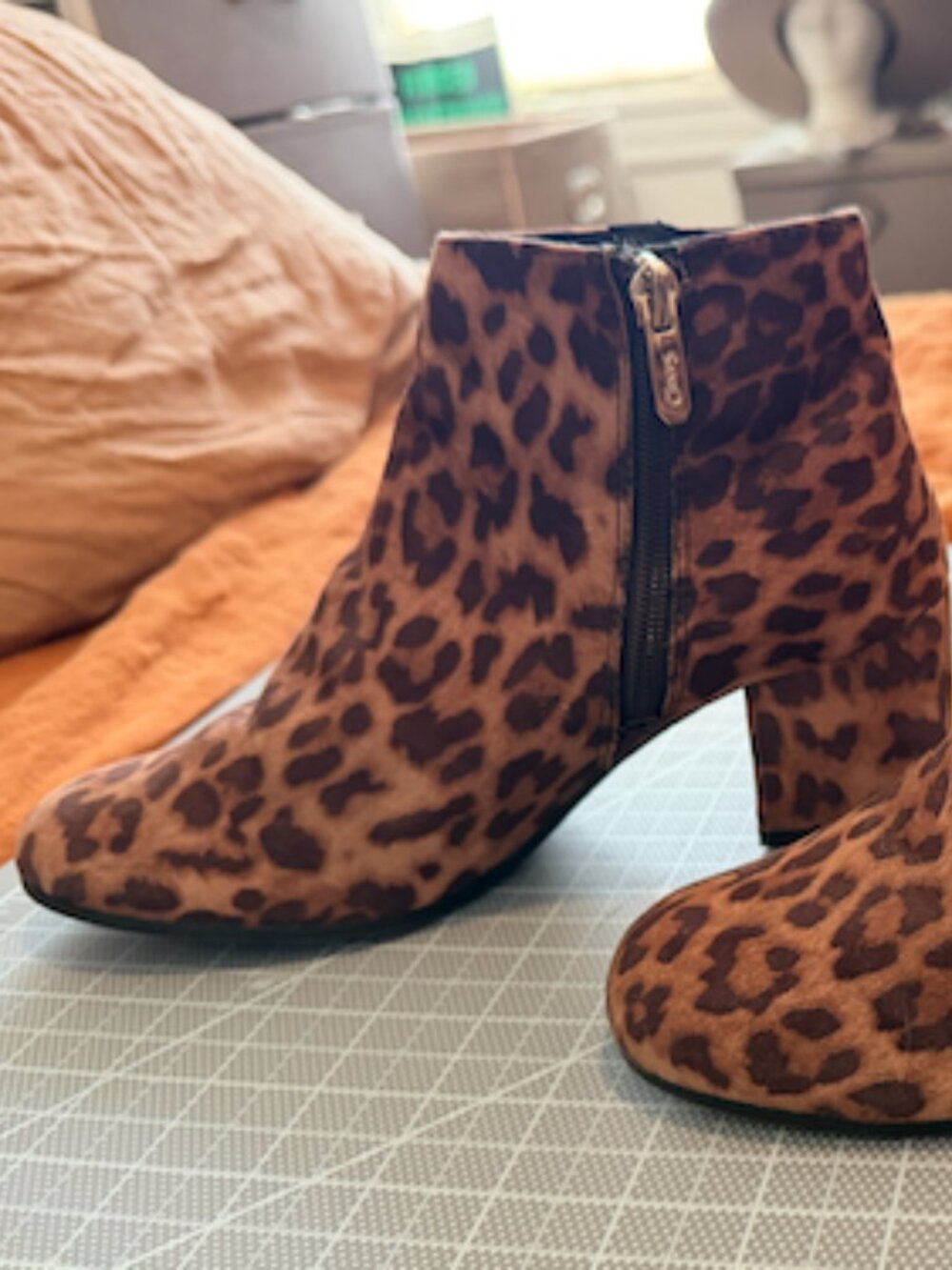 Sam Edelman Leopard print faux suede ankle booties